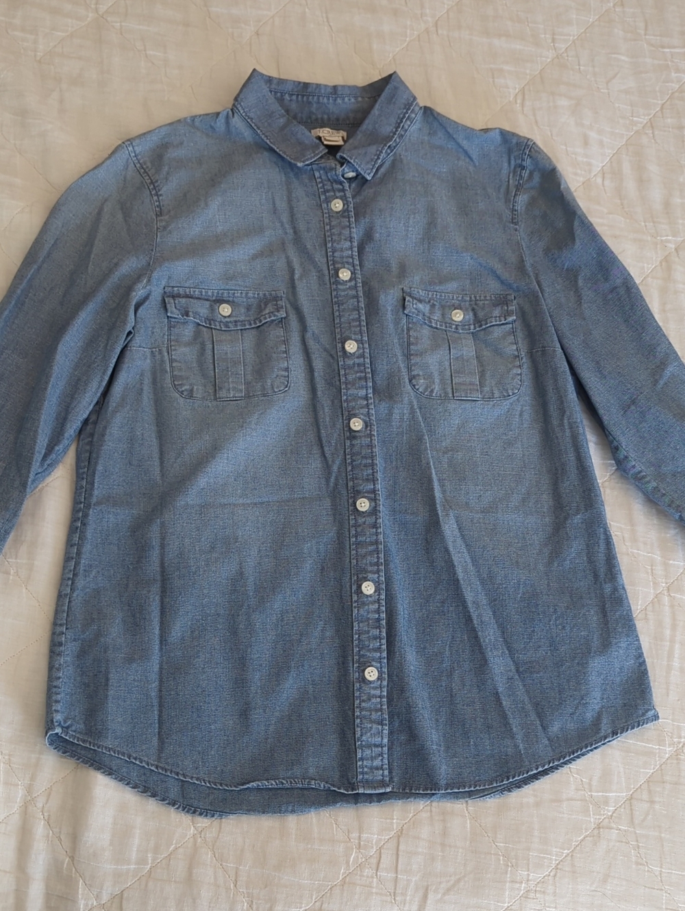J. Crew Light Blue Denim Button-Down Shirt